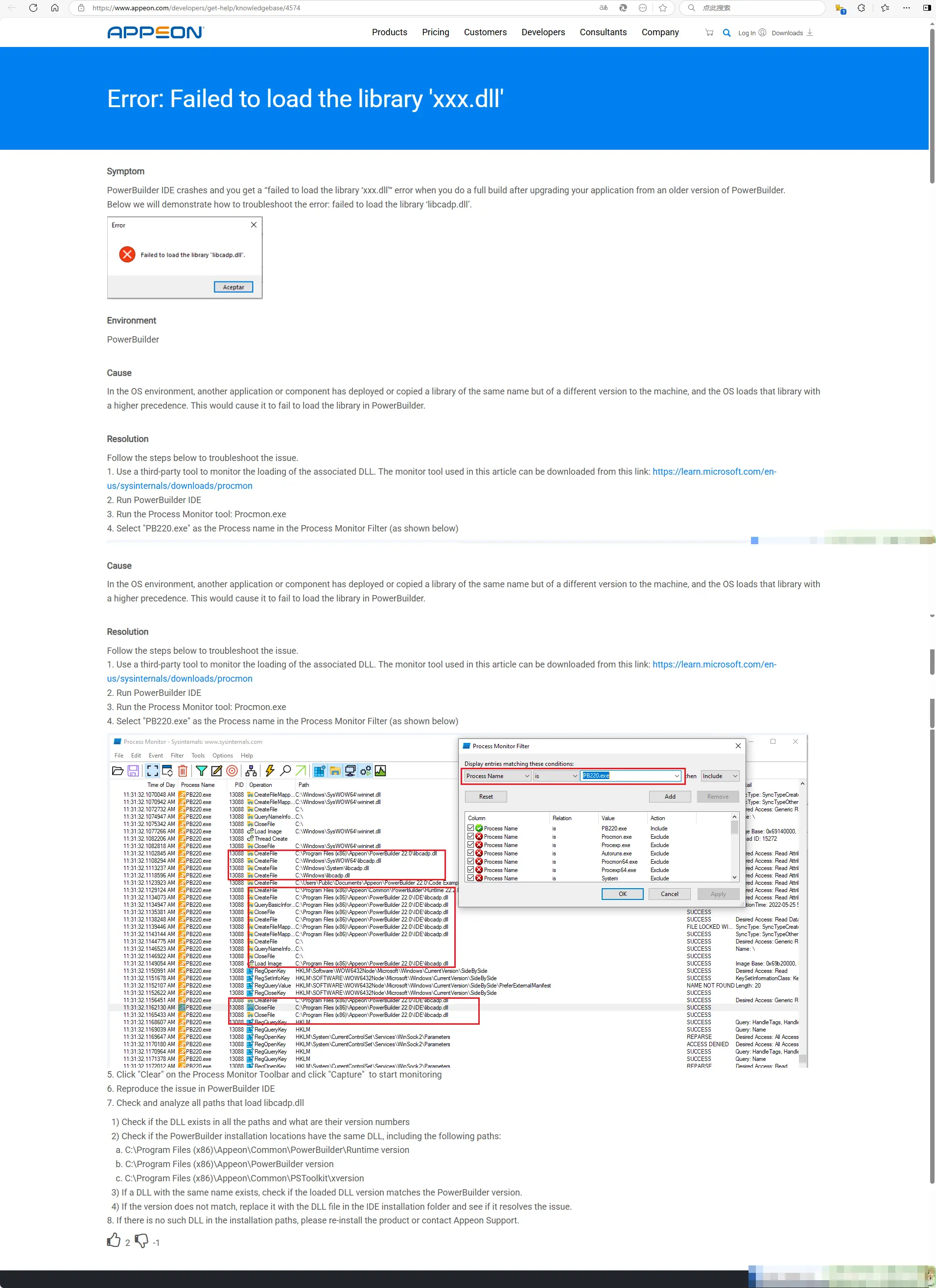 一个在官网找到的解决DLL缺失的文档